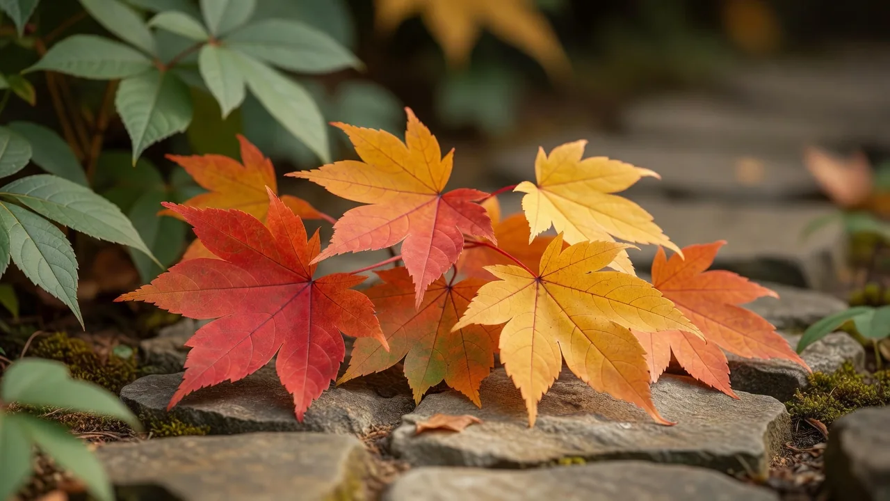 山紅葉の葉